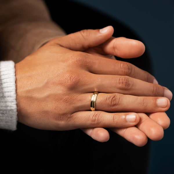 Soft Bevel- Men's Wedding Band - Classic- Men's Wedding Band