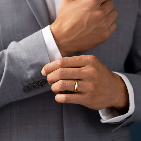 Soft Bevel- Men's Wedding Band - Classic- Men's Wedding Band