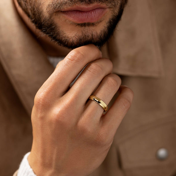 Soft Bevel- Men's Wedding Band - Classic- Men's Wedding Band