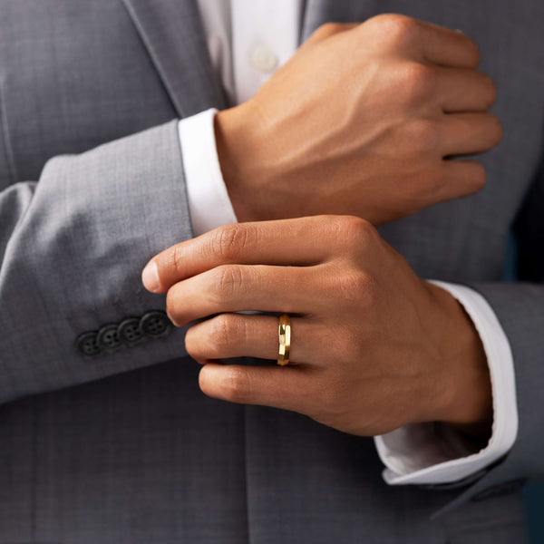 Soft Bevel- Men's Wedding Band - Classic- Men's Wedding Band