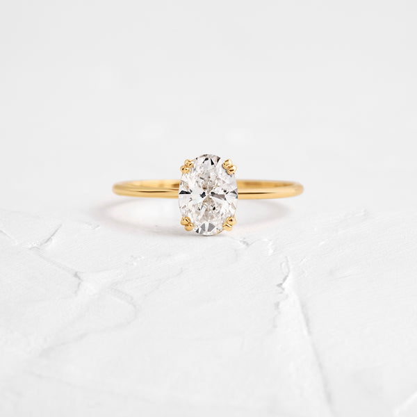 Solitaire Double Prong-Oval Lab Grown Diamond Engagement Ring - Solitaire-Oval Lab Grown Diamond Engagement Ring