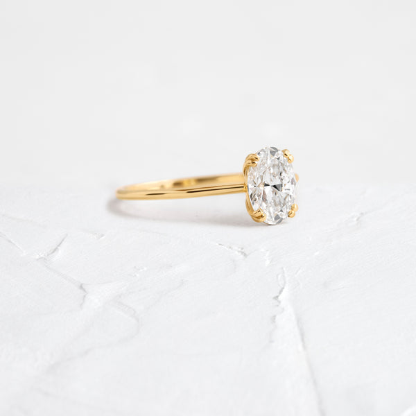 Solitaire Double Prong-Oval Lab Grown Diamond Engagement Ring - Solitaire-Oval Lab Grown Diamond Engagement Ring
