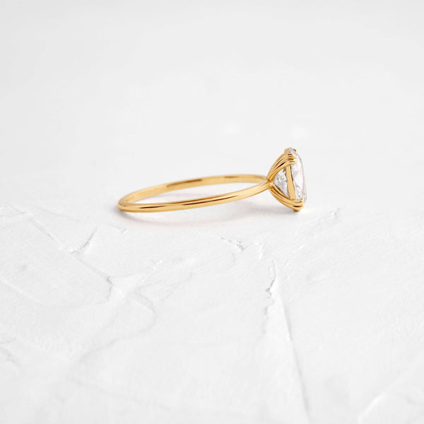 Solitaire Double Prong-Oval Lab Grown Diamond Engagement Ring - Solitaire-Oval Lab Grown Diamond Engagement Ring