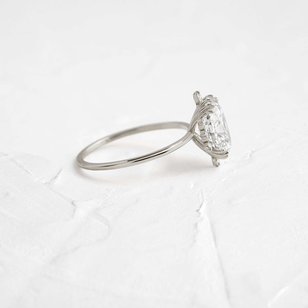 Cluster-Oval Lab Grown Diamond Engagement Ring - Solitaire-Oval Lab Grown Diamond Engagement Ring