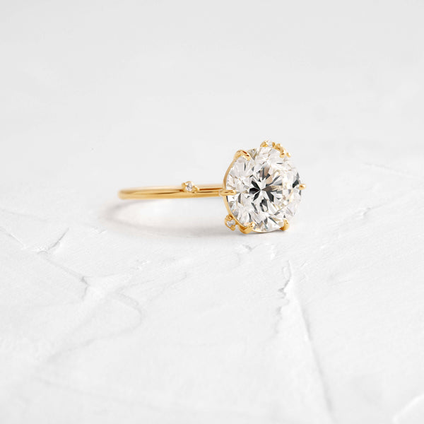 Cluster-Round Lab Grown Diamond Engagement Ring - Solitaire-Oval Lab Grown Diamond Engagement Ring