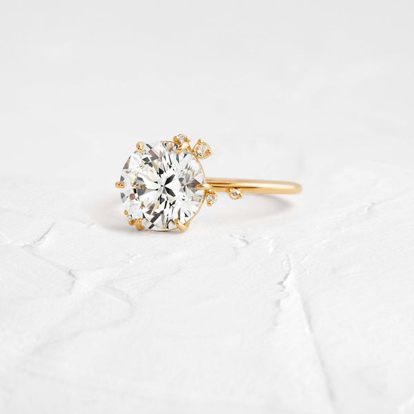 Cluster-Round Lab Grown Diamond Engagement Ring - Solitaire-Oval Lab Grown Diamond Engagement Ring