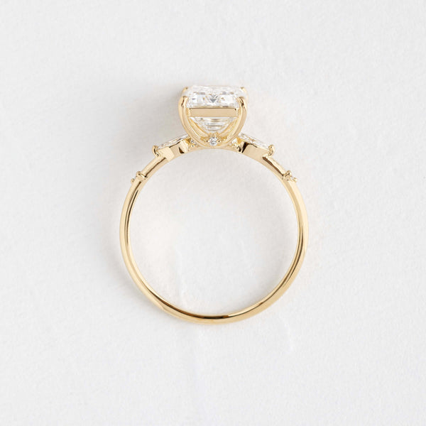 Three Stone Dainty Style-Emerald Lab Grown Diamond Engagement Ring - Solitaire-Oval Lab Grown Diamond Engagement Ring