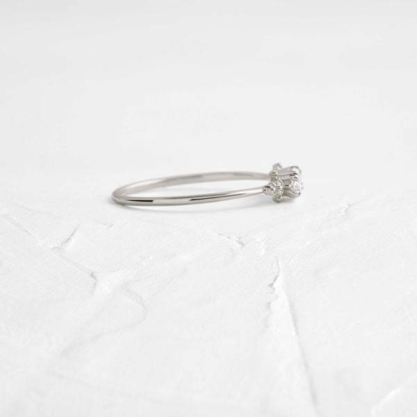 East West Cluster Style-Oval Lab Grown Diamond Engagement Ring - Solitaire-Oval Lab Grown Diamond Engagement Ring