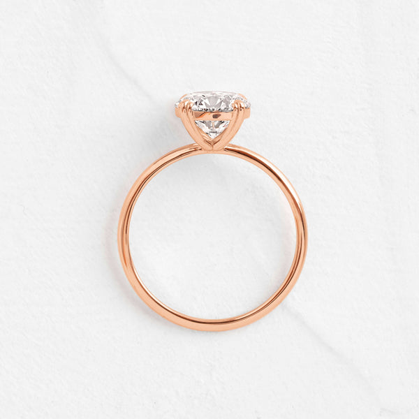 Solitaire Triple Prong-Round Lab Grown Diamond Engagement Ring - Solitaire-Oval Lab Grown Diamond Engagement Ring