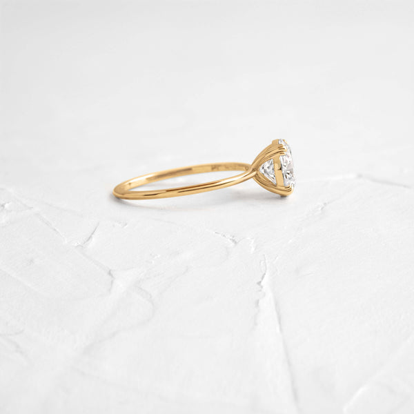 Solitaire Triple Prong-Round Lab Grown Diamond Engagement Ring - Solitaire-Oval Lab Grown Diamond Engagement Ring
