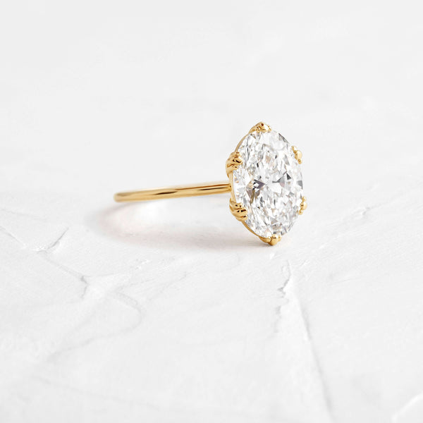 Solitaire Triple Prong-Oval Lab Grown Diamond Engagement Ring - Solitaire-Oval Lab Grown Diamond Engagement Ring