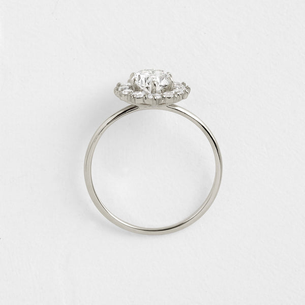 Halo-Oval Lab Grown Diamond Engagement Ring - Solitaire-Oval Lab Grown Diamond Engagement Ring