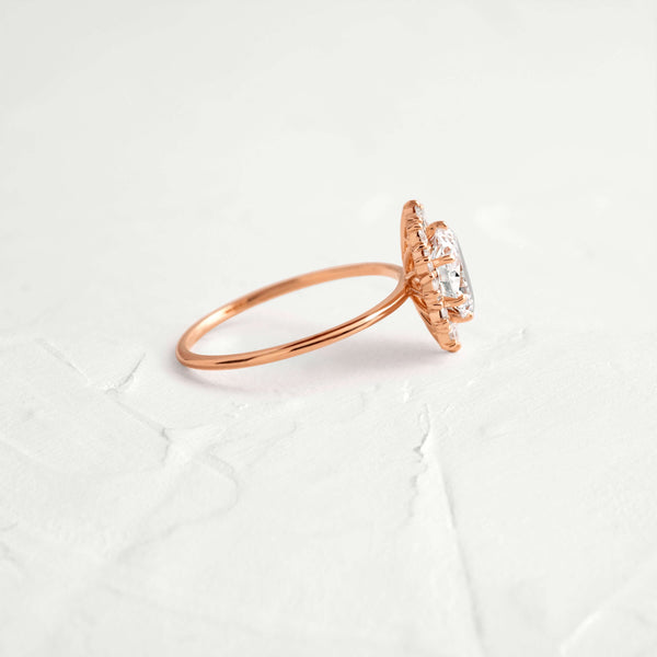Halo-Oval Lab Grown Diamond Engagement Ring - Solitaire-Oval Lab Grown Diamond Engagement Ring