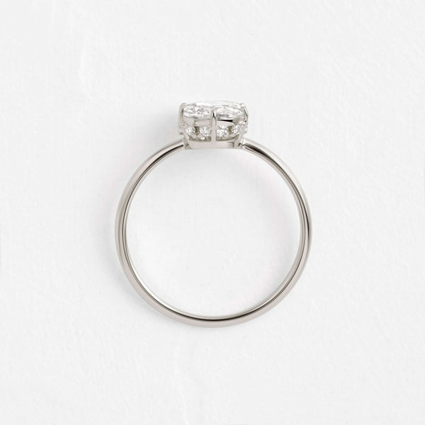 Hidden Halo-Rose Cut Lab Grown Diamond Engagement Ring - Solitaire-Oval Lab Grown Diamond Engagement Ring