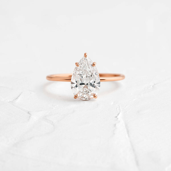 Solitaire-Pear Lab Grown Diamond Engagement Ring - Solitaire-Oval Lab Grown Diamond Engagement Ring