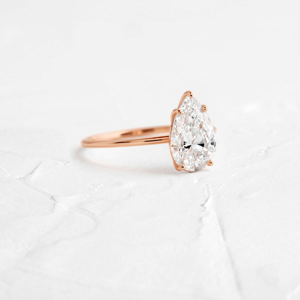 Solitaire-Pear Lab Grown Diamond Engagement Ring - Solitaire-Oval Lab Grown Diamond Engagement Ring
