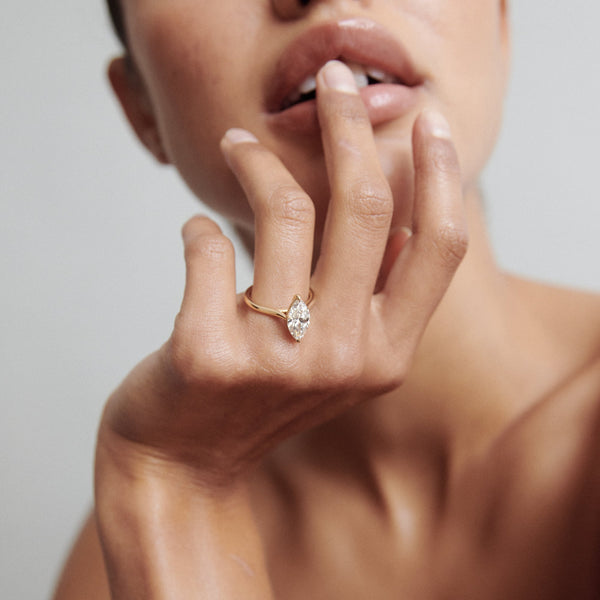 Solitaire Cathedral-Marquise Lab Grown Diamond Engagement Ring - Solitaire-Oval Lab Grown Diamond Engagement Ring