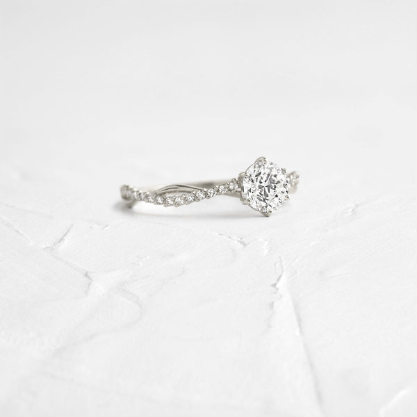 Criss Cross-Round Lab Grown Diamond Engagement Ring - Solitaire-Oval Lab Grown Diamond Engagement Ring