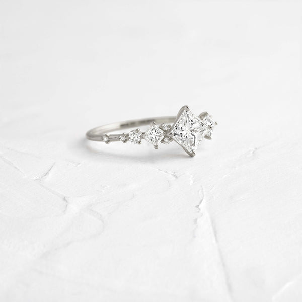 Cluster-Princess Lab Grown Diamond Engagement Ring - Solitaire-Oval Lab Grown Diamond Engagement Ring