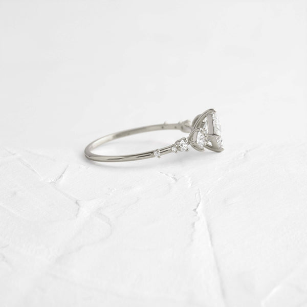 Cluster-Princess Lab Grown Diamond Engagement Ring - Solitaire-Oval Lab Grown Diamond Engagement Ring