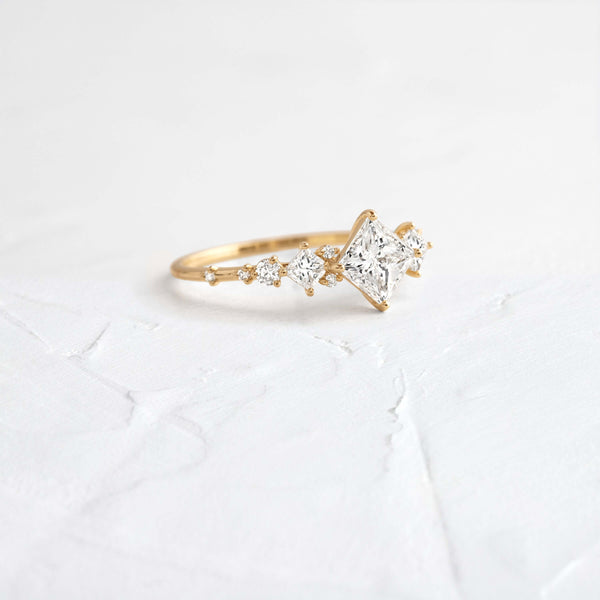 Cluster-Princess Lab Grown Diamond Engagement Ring - Solitaire-Oval Lab Grown Diamond Engagement Ring