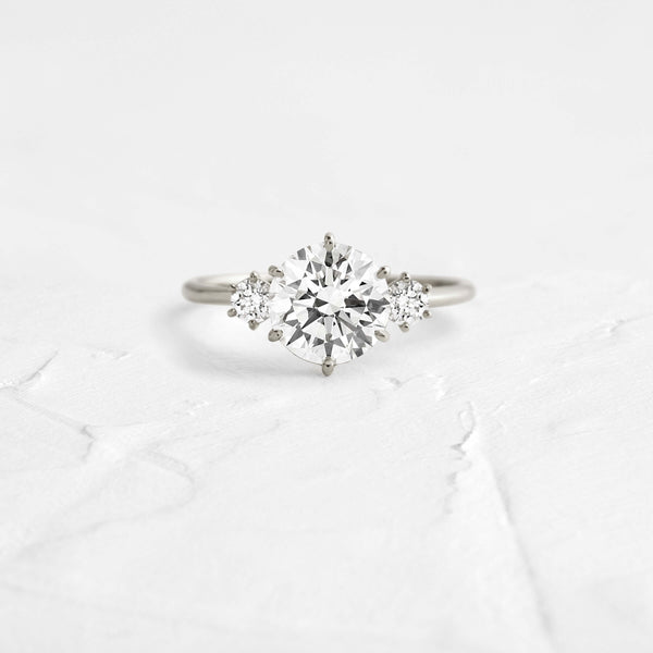 Pave-Round Lab Grown Diamond Engagement Ring - Solitaire-Oval Lab Grown Diamond Engagement Ring