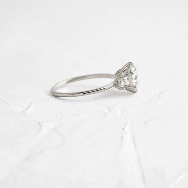Pave-Round Lab Grown Diamond Engagement Ring - Solitaire-Oval Lab Grown Diamond Engagement Ring