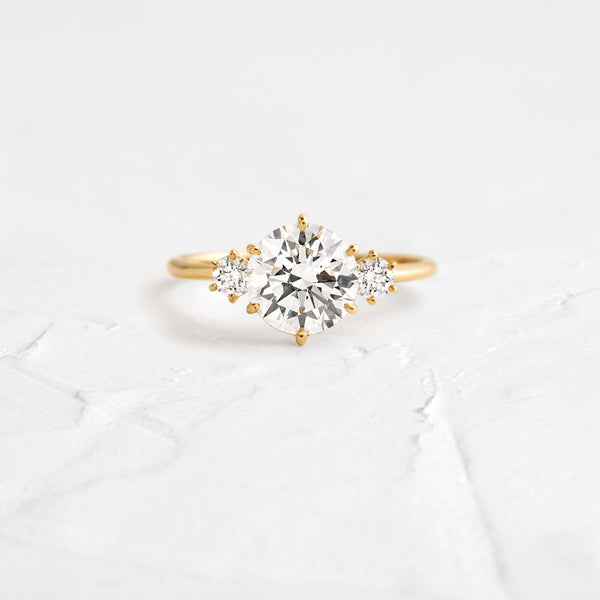Pave-Round Lab Grown Diamond Engagement Ring - Solitaire-Oval Lab Grown Diamond Engagement Ring