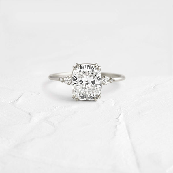 Cluster-Cushion Lab Grown Diamond Engagement Ring - Solitaire-Oval Lab Grown Diamond Engagement Ring