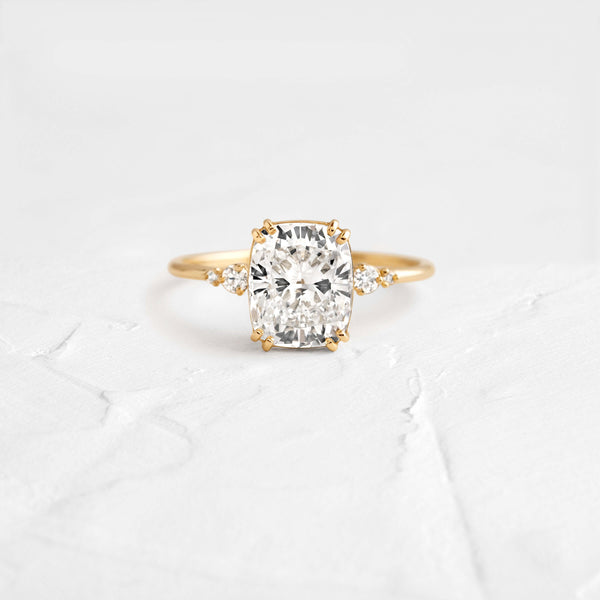 Cluster-Cushion Lab Grown Diamond Engagement Ring - Solitaire-Oval Lab Grown Diamond Engagement Ring