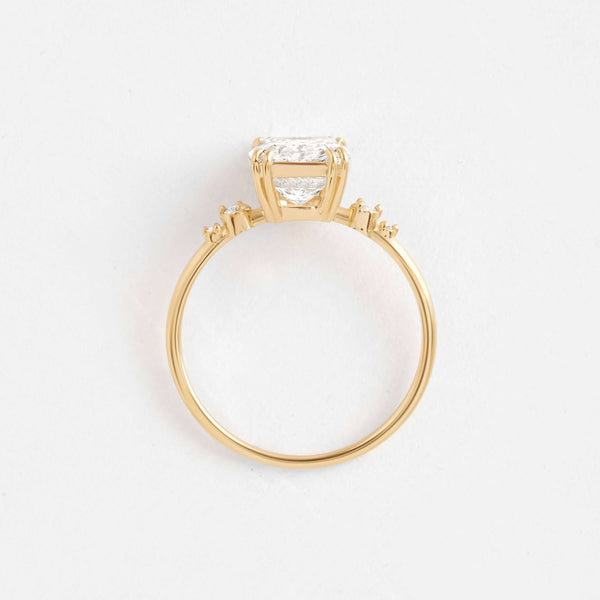 Cluster-Cushion Lab Grown Diamond Engagement Ring - Solitaire-Oval Lab Grown Diamond Engagement Ring