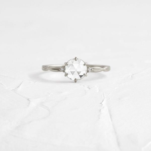 Criss Cross-Rose Cut Lab Grown Diamond Engagement Ring - Solitaire-Oval Lab Grown Diamond Engagement Ring