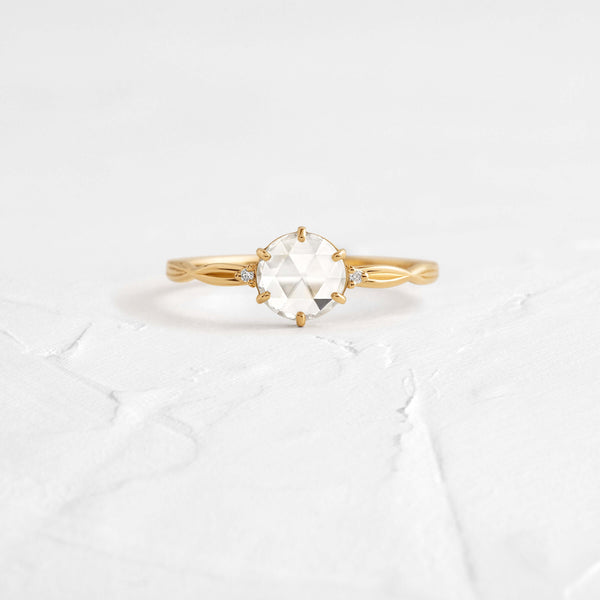 Criss Cross-Rose Cut Lab Grown Diamond Engagement Ring - Solitaire-Oval Lab Grown Diamond Engagement Ring