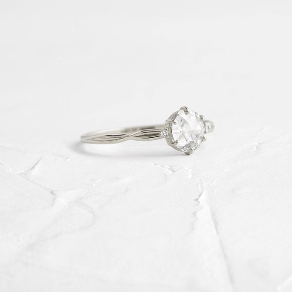 Criss Cross-Rose Cut Lab Grown Diamond Engagement Ring - Solitaire-Oval Lab Grown Diamond Engagement Ring