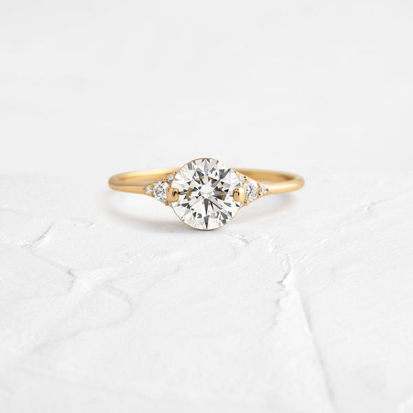 Cluster & Two Prong-Round Lab Grown Diamond Engagement Ring - Solitaire-Oval Lab Grown Diamond Engagement Ring
