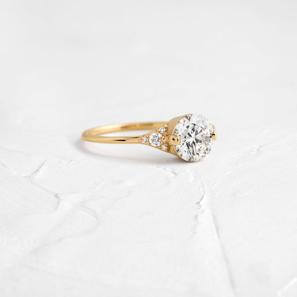 Cluster & Two Prong-Round Lab Grown Diamond Engagement Ring - Solitaire-Oval Lab Grown Diamond Engagement Ring