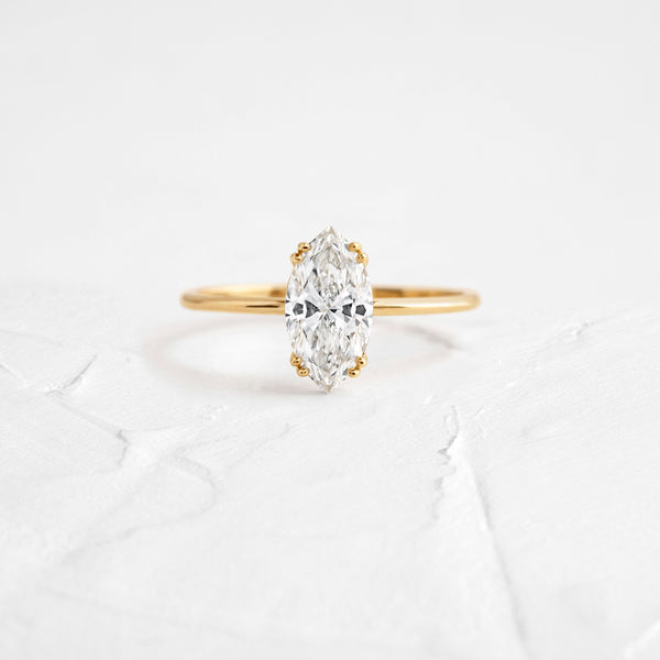 Solitaire Double Prong-Marquise Lab Grown Diamond Engagement Ring - Solitaire-Oval Lab Grown Diamond Engagement Ring