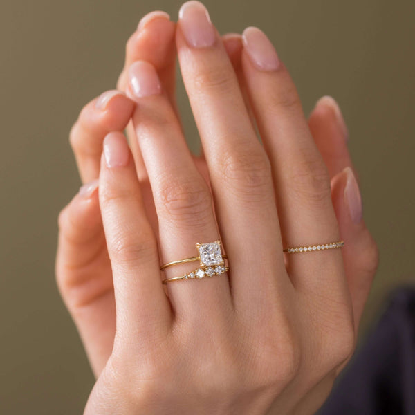 Solitaire Triple Prong-Princess Lab Grown Diamond Engagement Ring - Solitaire-Oval Lab Grown Diamond Engagement Ring