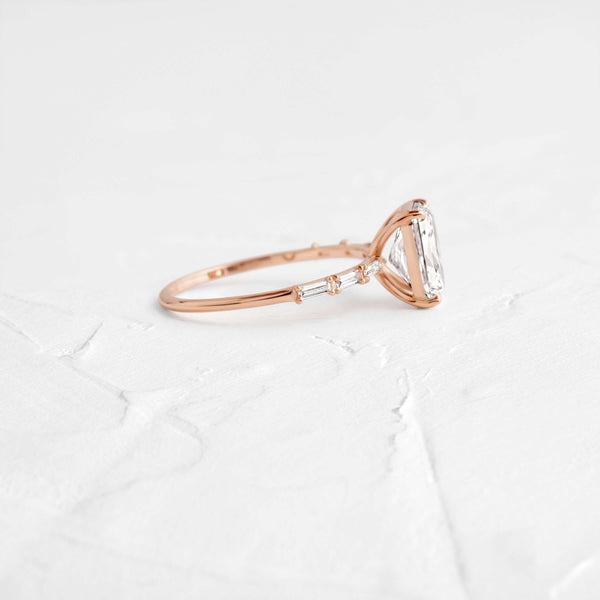Pave-Radiant Lab Grown Diamond Engagement Ring - Solitaire-Oval Lab Grown Diamond Engagement Ring