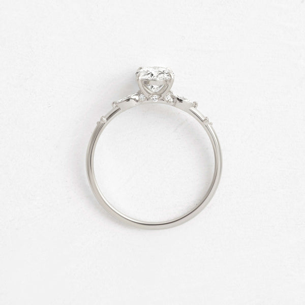 Cluster-Oval Lab Grown Diamond Engagement Ring - Solitaire-Oval Lab Grown Diamond Engagement Ring