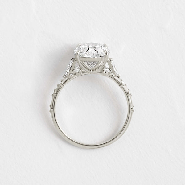Cluster-Oval Lab Grown Diamond Engagement Ring - Solitaire-Oval Lab Grown Diamond Engagement Ring