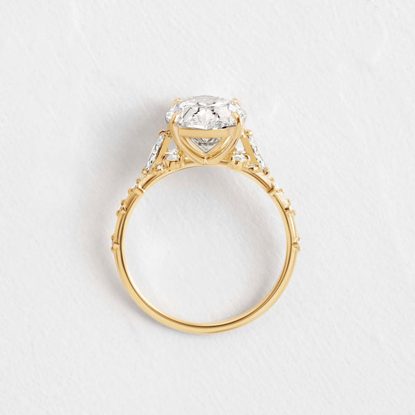 Cluster-Oval Lab Grown Diamond Engagement Ring - Solitaire-Oval Lab Grown Diamond Engagement Ring