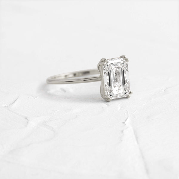 Solitaire Double Prong-Emerald Lab Grown Diamond Engagement Ring - Solitaire-Oval Lab Grown Diamond Engagement Ring