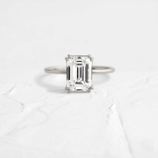 Solitaire Double Prong-Emerald Lab Grown Diamond Engagement Ring - Solitaire-Oval Lab Grown Diamond Engagement Ring