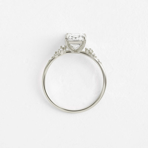 Cluster-Emerald Lab Grown Diamond Engagement Ring - Solitaire-Oval Lab Grown Diamond Engagement Ring