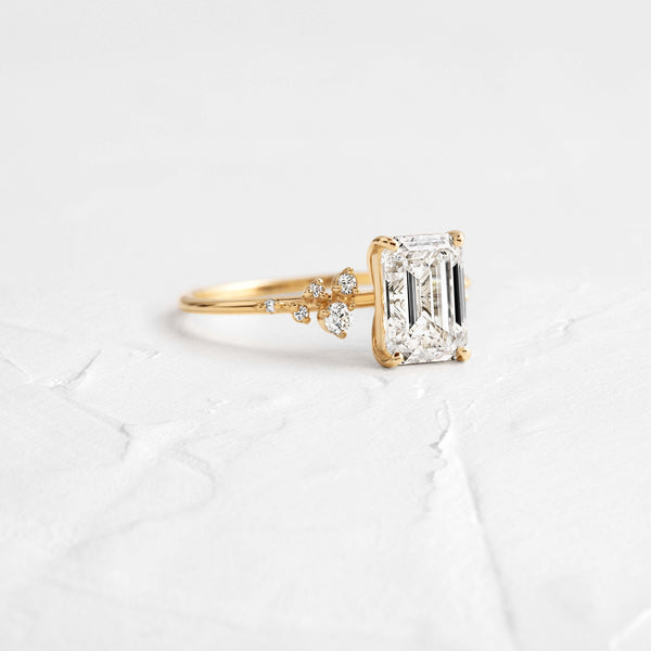 Cluster-Emerald Lab Grown Diamond Engagement Ring - Solitaire-Oval Lab Grown Diamond Engagement Ring
