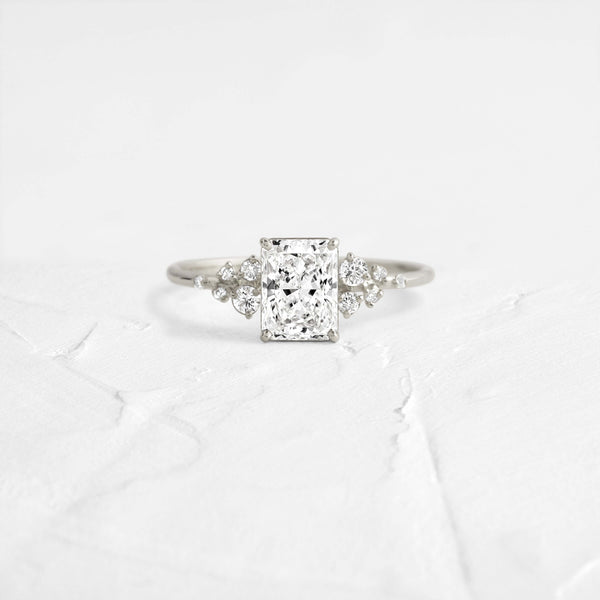 Cluster-Radiant Lab Grown Diamond Engagement Ring - Solitaire-Oval Lab Grown Diamond Engagement Ring