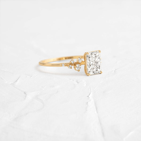 Cluster-Radiant Lab Grown Diamond Engagement Ring - Solitaire-Oval Lab Grown Diamond Engagement Ring