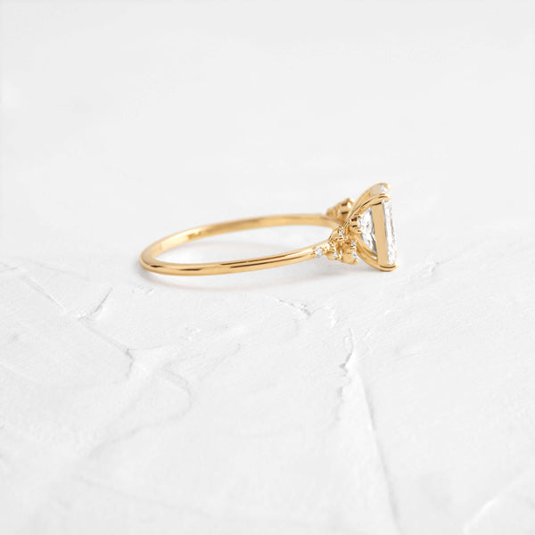 Cluster-Radiant Lab Grown Diamond Engagement Ring - Solitaire-Oval Lab Grown Diamond Engagement Ring