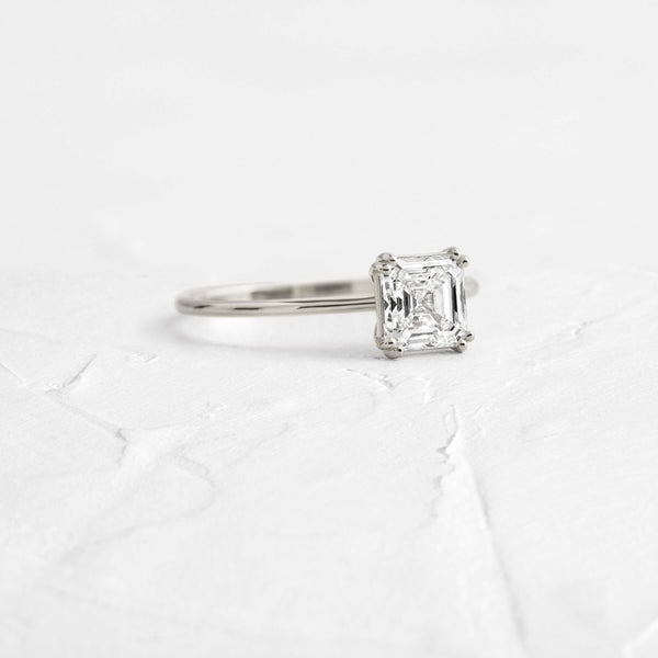 Solitaire Double Prong-Asscher Lab Grown Diamond Engagement Ring - Solitaire-Oval Lab Grown Diamond Engagement Ring